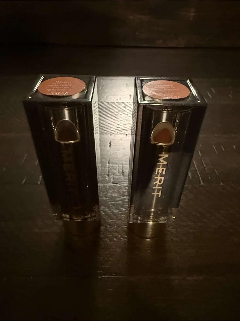2 Merit Lipsticks- shades Maison and Antibes.